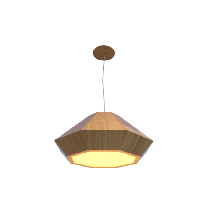Pendente Fox Lustres Madeira Facetado 1L E27 Ø520x240mm 202