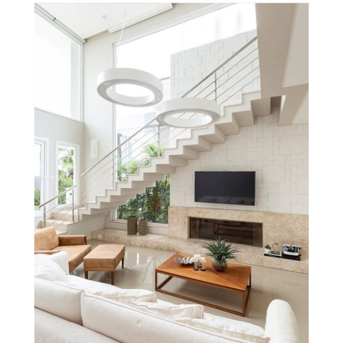 Pendente Fox Lustres Madeira Cilíndrico 5L E27 Ø500x150x100mm 3050