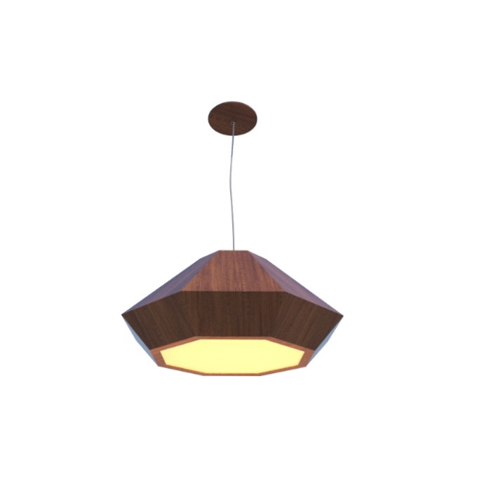 Pendente Fox Lustres Madeira Facetado 3L E27 Ø720x320mm 203