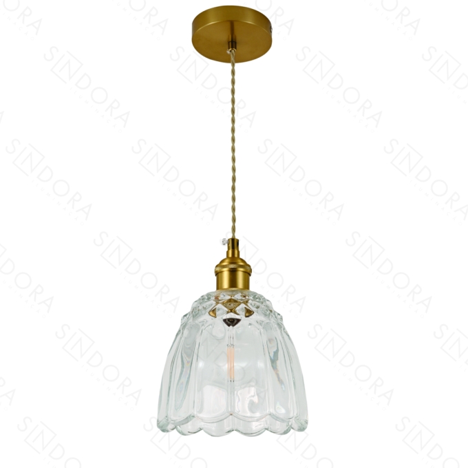 Pendente Sindora Metal Bronze e Vidro Transparente 1L E27 150x130mm DCD04037