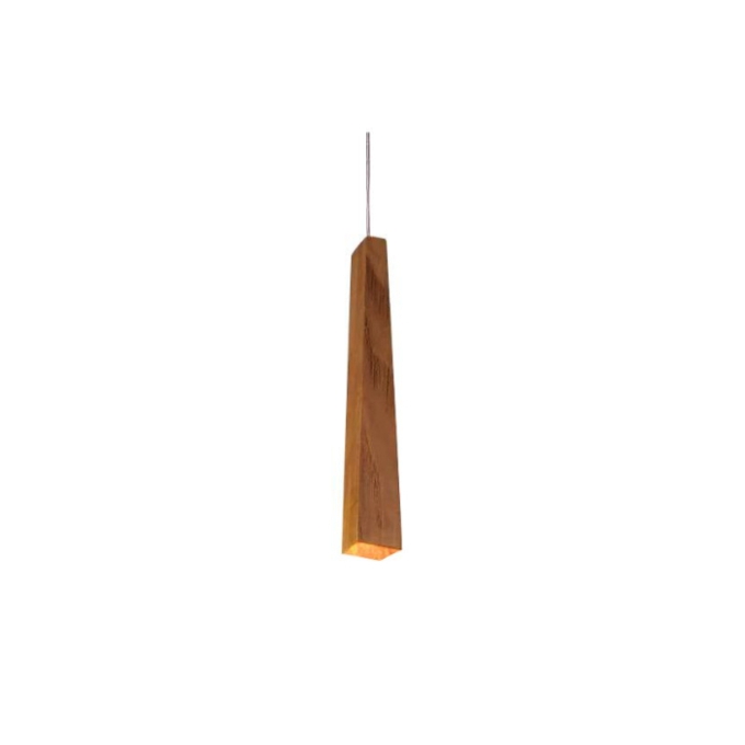 Pendente Fox Lustres Madeira Clean 1L GU10 Mini Dicróica Ø60x400mm 216