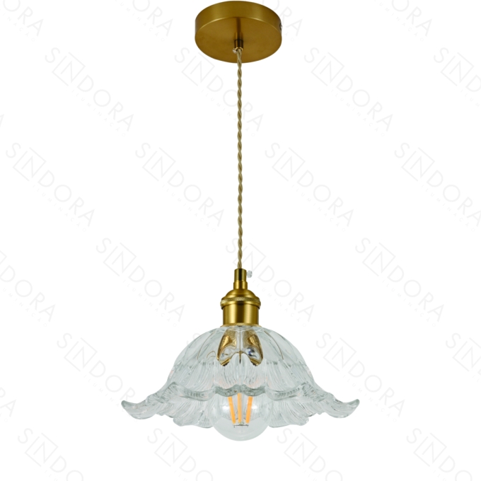 Pendente Sindora Metal Bronze e Vidro Transparente 1L E27 220x80mm DCD04038
