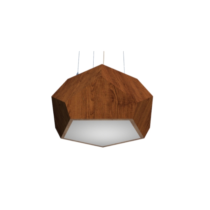 Pendente Fox Lustres Madeira Facetado 4L E27 Ø750x340mm 201