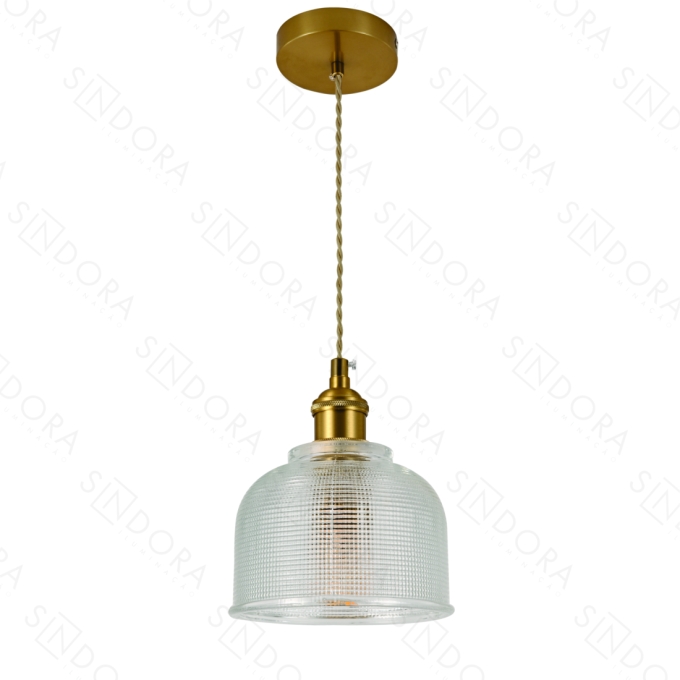 Pendente Sindora Metal Bronze e Vidro Transparente 1L E27 150x110mm DCD04036