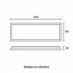 Painel Sobrepor Blumenau Retangular 36 watts Branco 4100K 1240x150mm Alumínio Bivolt 83884104