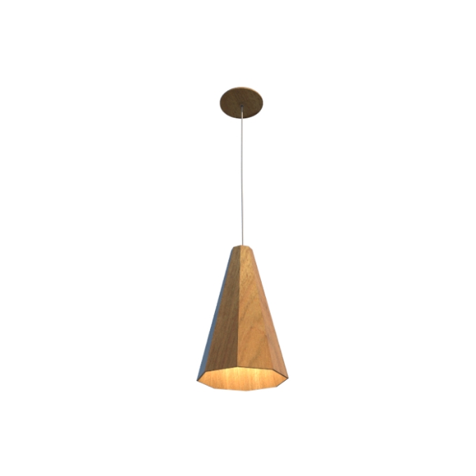 Pendente Fox Lustres Madeira Facetado 1L E27 Ø210x350mm 205