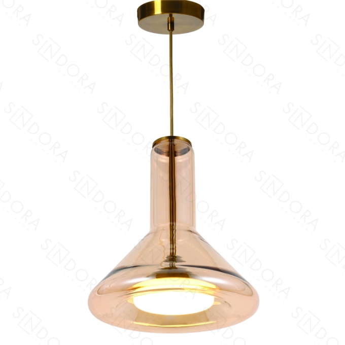 Pendente Sindora Metal Bronze e Vidro Conhaque 15W 280x370mm DCD04045