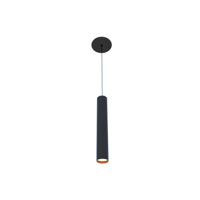 Pendente Fox Lustres Madeira Tubular Cilíndrico 1L GU10 Mini Dicróica Ø40x600mm 213