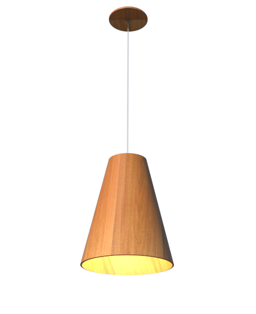 Pendente Fox Lustres Madeira Cônico 1L E27 Ø260x320mm 223
