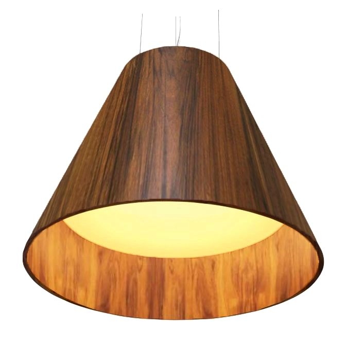 Pendente Fox Lustres Madeira Cônico 1L E27 Ø800x700mm 111