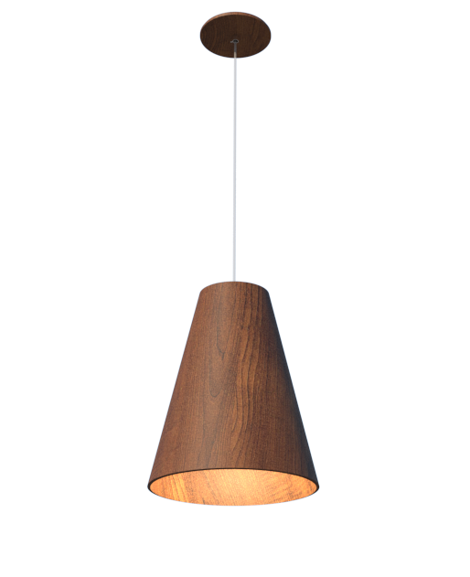 Pendente Fox Lustres Madeira Cônico 1L E27 Ø260x320mm 223