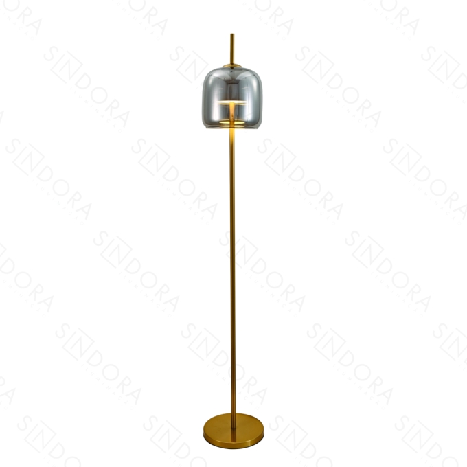 Coluna de Piso Sindora Metal Bronze e Vidro Fumê 12W 3000k Ø250x1550mm DCD04024