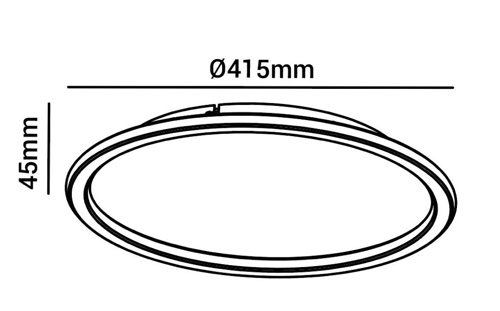 Plafon Opus LED Telaio Redondo 28 watts 3000K Bivolt Ø415x45mm Branco OPS 83618
