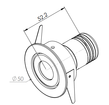 Embutido Direct Light Easylight Articulado Recuado 2,7 watts Bivolt 30° 2700K IRC90 Ø50x52mm DL TT11
