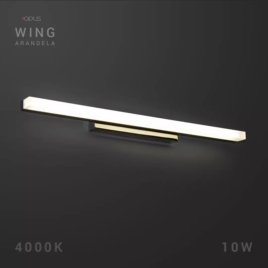 Arandela Opus LED Wing 10 watts 4000K Bivolt IP44 520mm Cromado OPS 80693