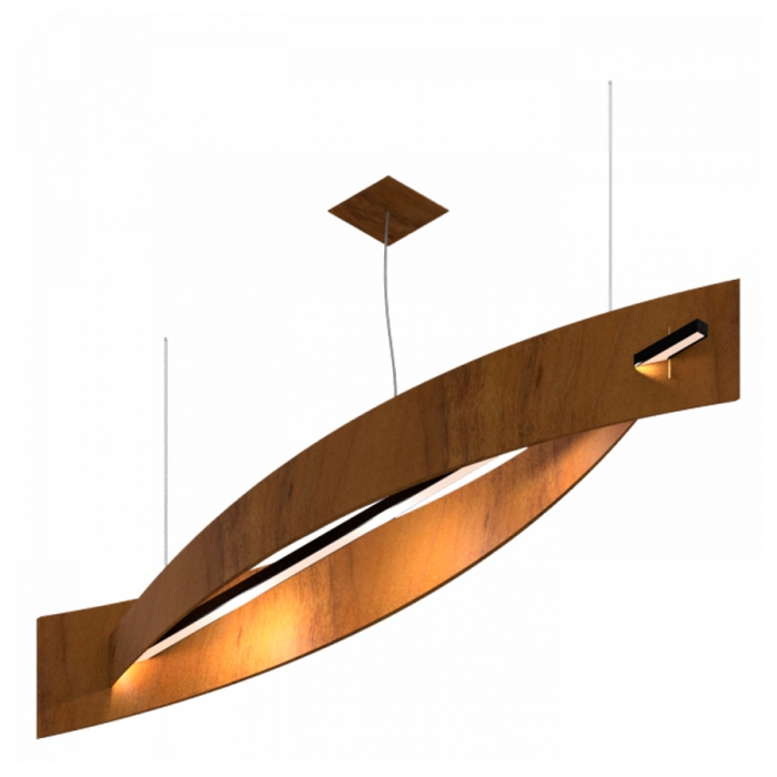 Pendente Fox Lustres Madeira Wave 21 watts 3000K Bivolt 250x1110mm 363