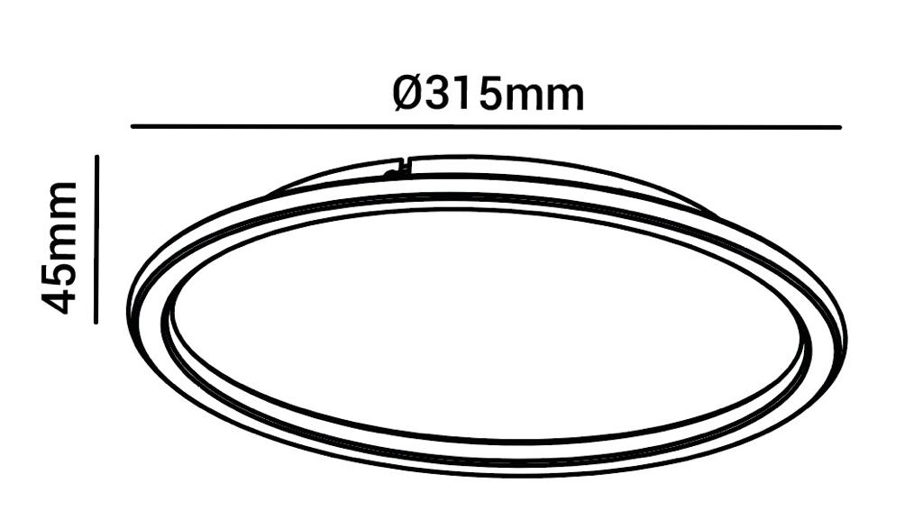 Plafon Opus LED Telaio 20 watts 3000K Bivolt Ø315x45mm Branco OPS 83601