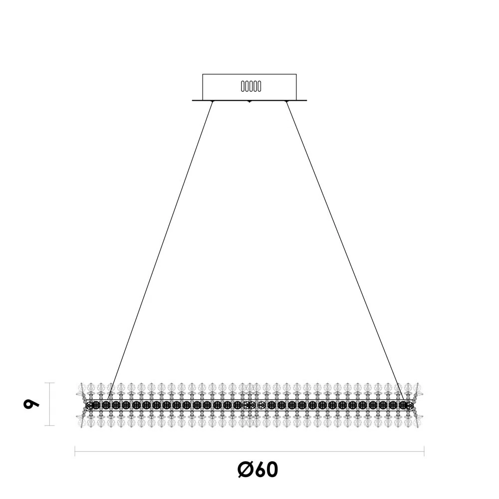 Pendente Bella Aster Preto 28 watts 3000K Ø600x80mm OC024B