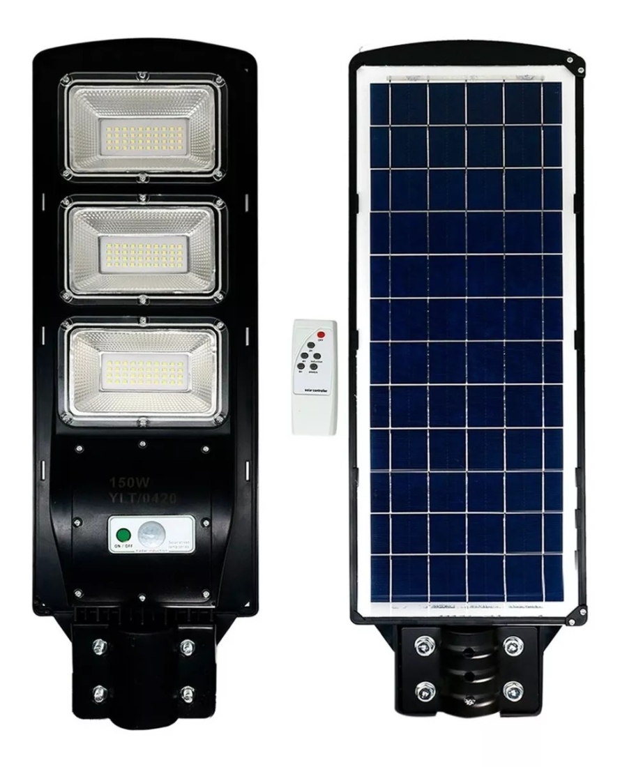 Luminária Solar para Poste Opus LED 150 watts IP66 500x235x70mm Preto OPS 81973