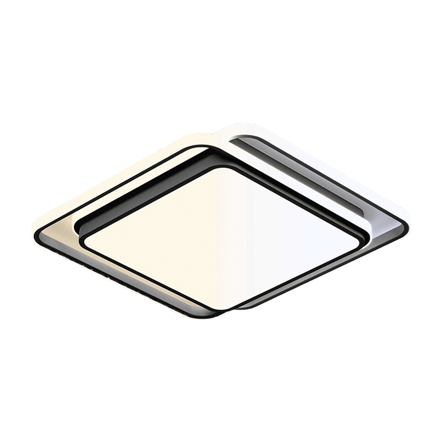 Plafon Opus LED Hoop Preto 72 watts Multitemperatura Bivolt 380x380mm OPS 82918