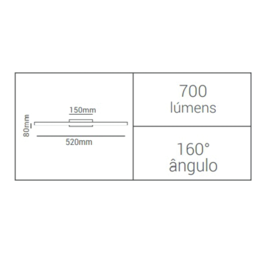 Arandela Opus LED Wing 10 watts 3000K Bivolt IP44 520mm Cromado OPS 82789
