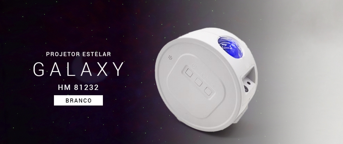 Luminária de Mesa Opus Galaxy Projetor 7,5 Watts Branco Céu Estrelado Ø152x64mm OPS 81232