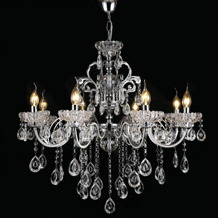 Pendente Sindora Metal Cromado e Cristal Transparente 8L E14 Ø750x800mm DCD00405-8