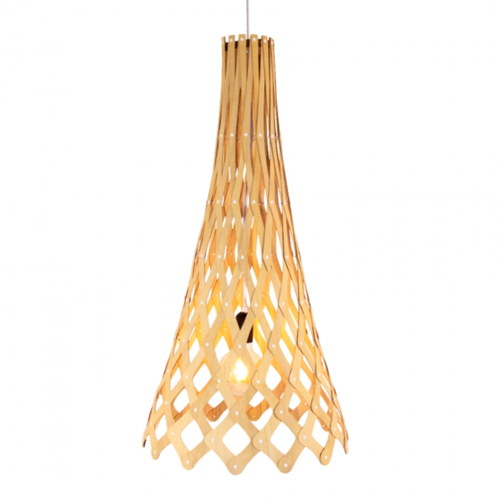 Pendente Fox Lustres Madeira Raizen 1L E27 Ø400x800mm 340