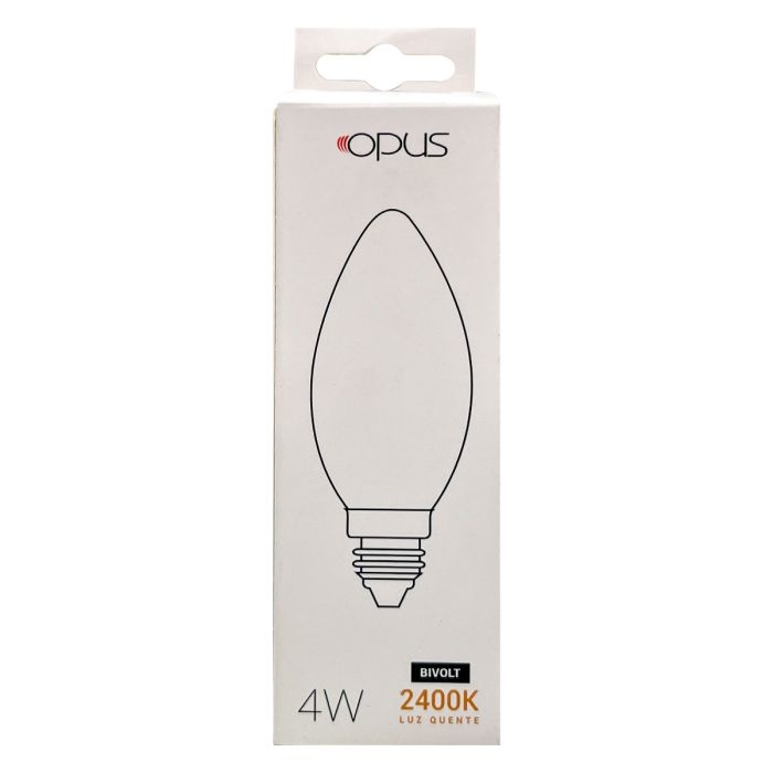 Lâmpada Opus Vela Leitosa Latte Bivolt 4 watts E14 2400K Ø35x123mm OPS 80846