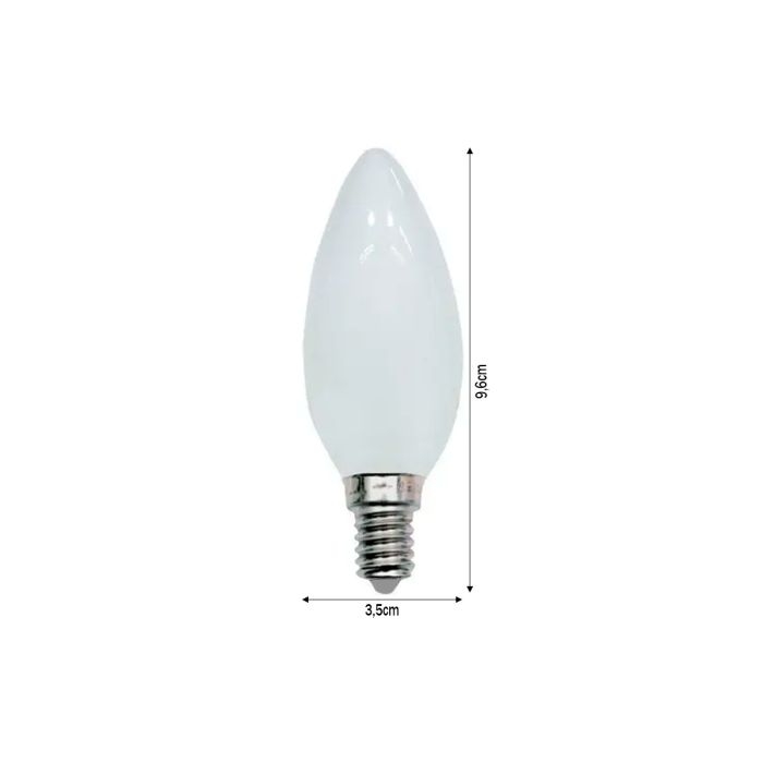 Lâmpada Opus Vela Leitosa Latte Bivolt 4 watts E14 2400K Ø35x123mm OPS 80846