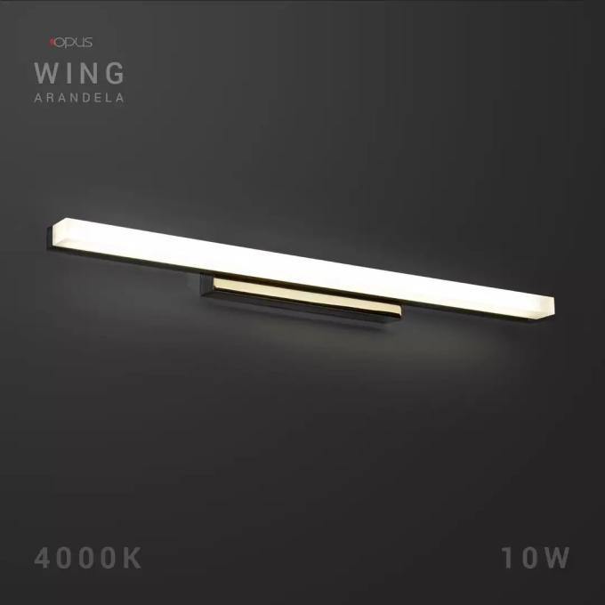 Arandela Opus LED Wing 10 watts 4000K Bivolt IP44 520mm Cromado OPS 80693
