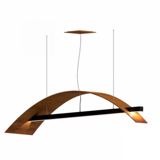 Pendente Fox Lustres Madeira Wave 21 watts 3000K Bivolt 200x1100x250mm 360