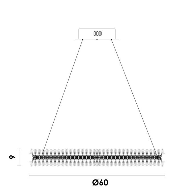 Pendente Bella Aster Preto 28 watts 3000K Ø600x80mm OC024B