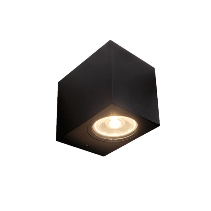 Arandela Opus Solo Preto IP65 1L Dicróica 72x80x95mm OPS 81201