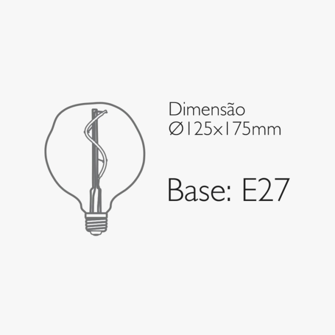 Lâmpada Romalux Filamento Vetro 2,5 watts 2200K Bivolt IP20 Ø125x175mm 70267