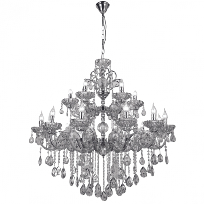 Pendente Sindora Metal Cromado e Cristal Transparente 24L E14 Ø950x1500mm DCD00405-12+8+4