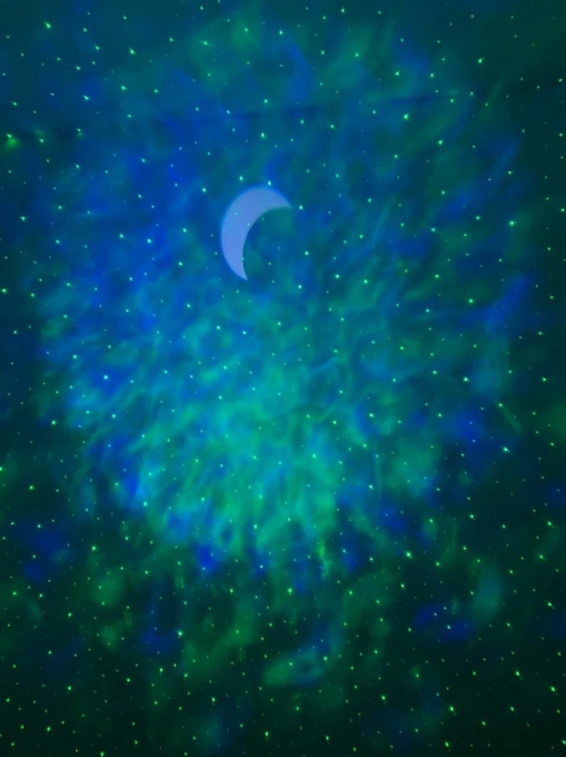 Luminária de Mesa Opus Galaxy Projetor 7,5 Watts Branco Céu Estrelado Ø152x64mm OPS 81232