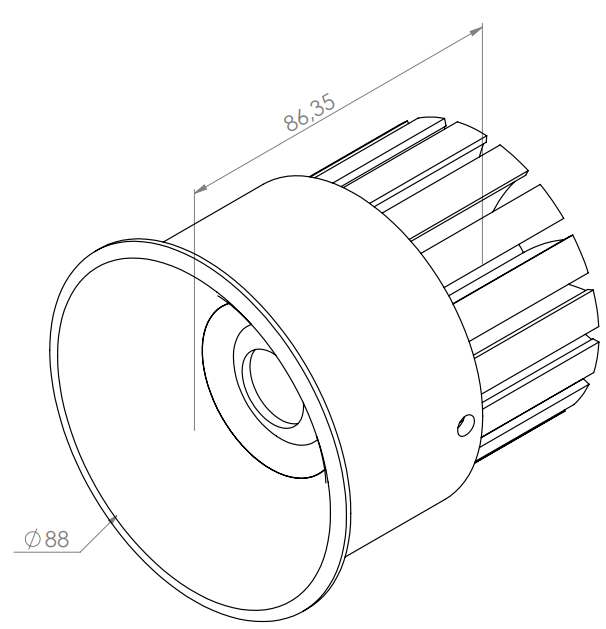 Embutido Teto Direct Light Sun 22 watts Bivolt 45° 2700K IRC90 Ø88x82mm DL TT16