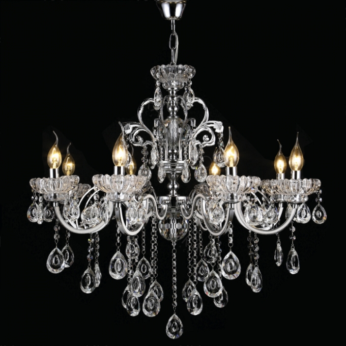 Pendente Sindora Metal Cromado e Cristal Transparente 8L E14 Ø750x800mm DCD00405-8