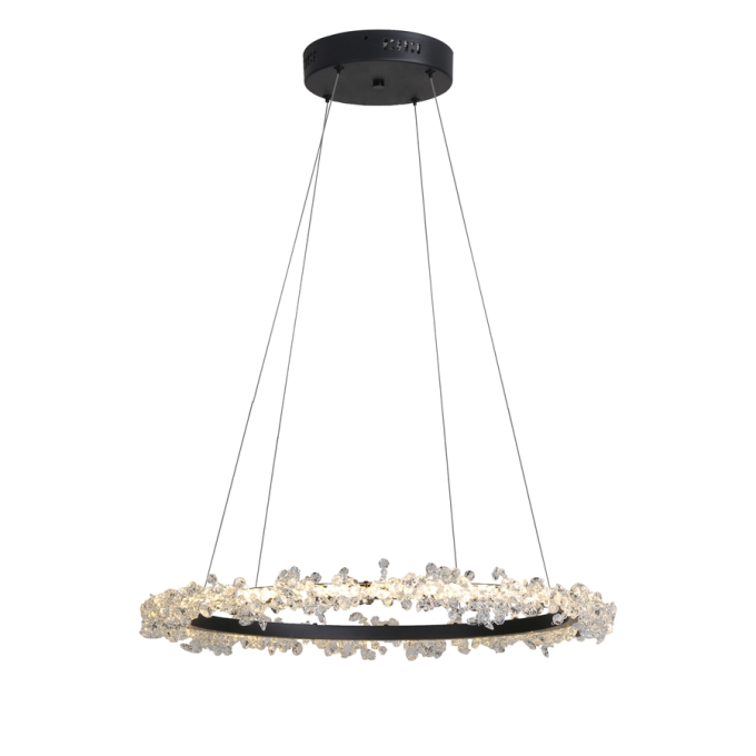 Pendente Bella Aster Preto 28 watts 3000K Ø600x80mm OC024B