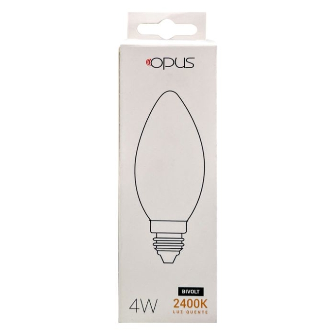 Lâmpada Opus Vela Leitosa Latte Bivolt 4 watts E14 2400K Ø35x123mm OPS 80846