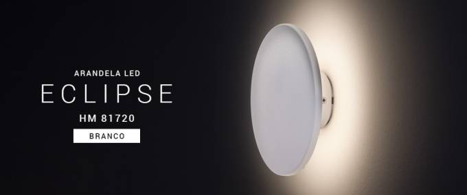Arandela Opus Eclipse 12 Watts 3000K Branco IP65 
Ø160mm OPS 81720