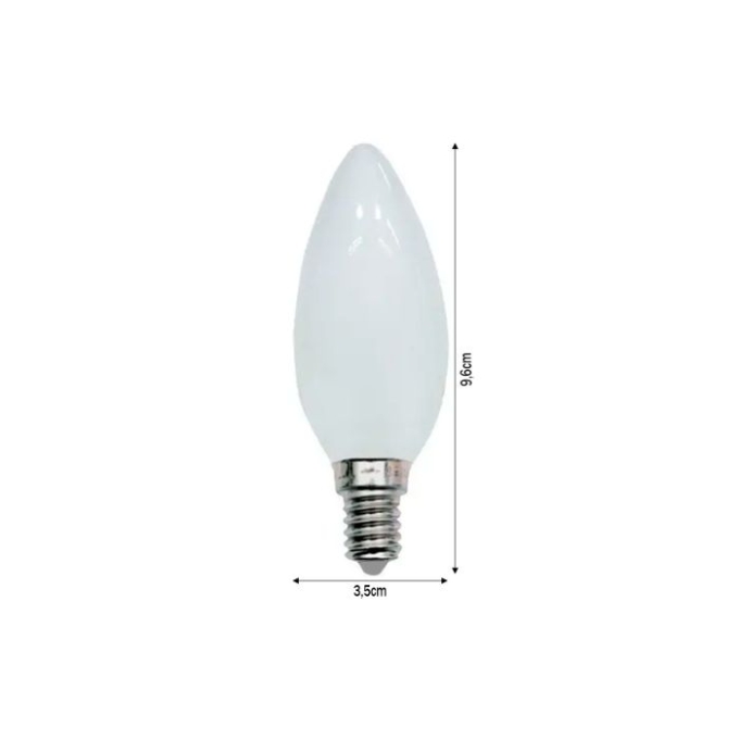 Lâmpada Opus Vela Leitosa Latte Bivolt 4 watts E14 2400K Ø35x123mm OPS 80846