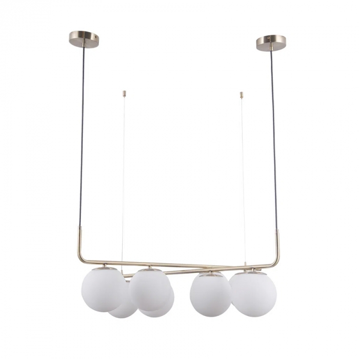 Pendente Bella Petit Poa French Gold e Branco 8L E27 900x280mm SQ003