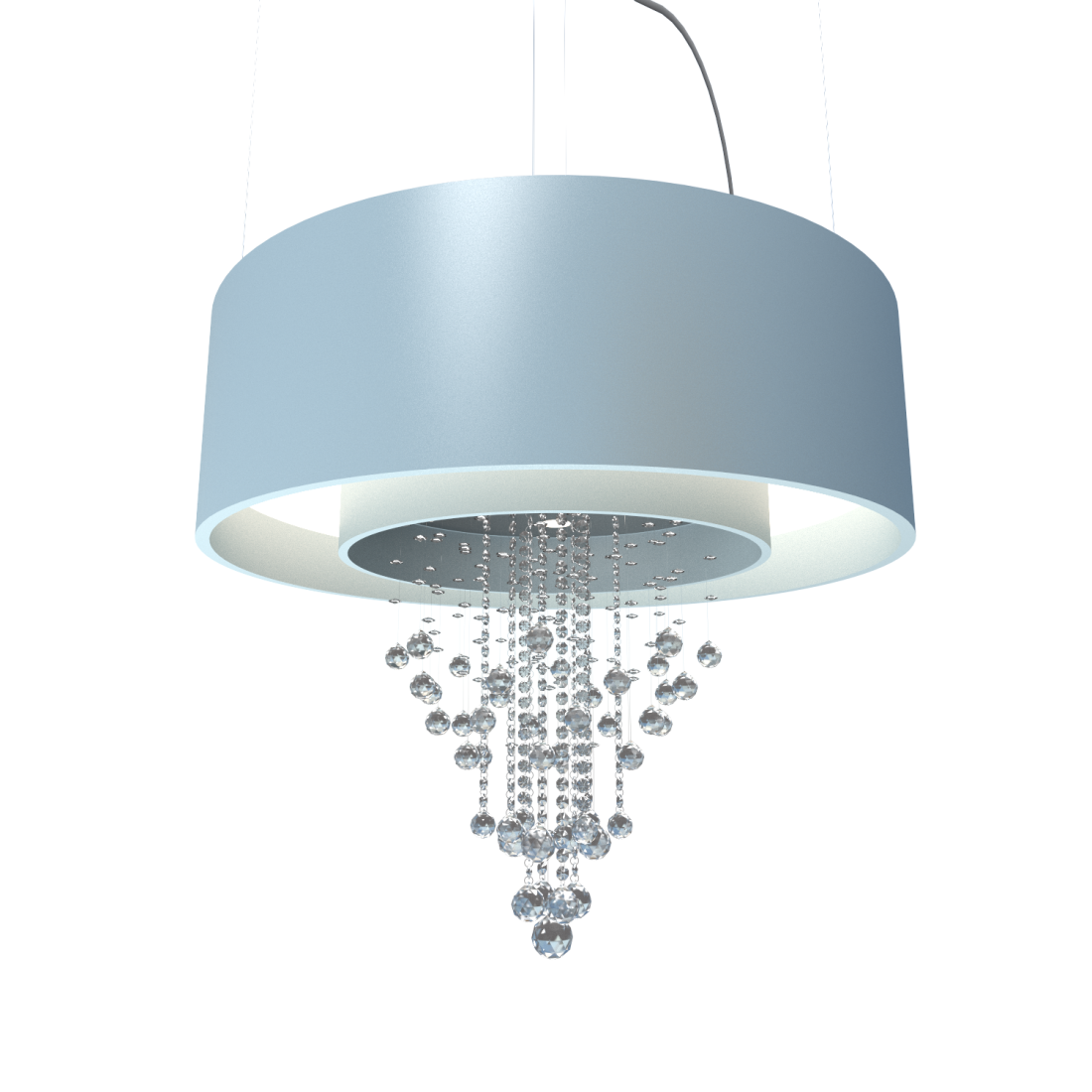 Pendente Accord Anel Cilíndrico Duplo Com Cristais 46 Watts 2700K Bivolt Ø800x250mm 213C
