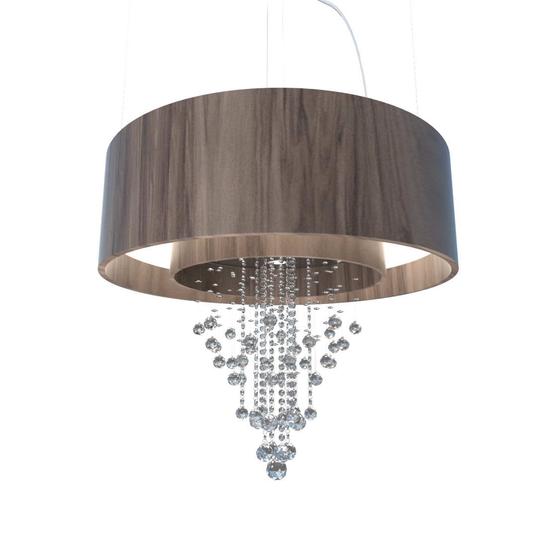 Pendente Accord Anel Cilíndrico Duplo Com Cristais 46 Watts 2700K Bivolt Ø800x250mm 213C