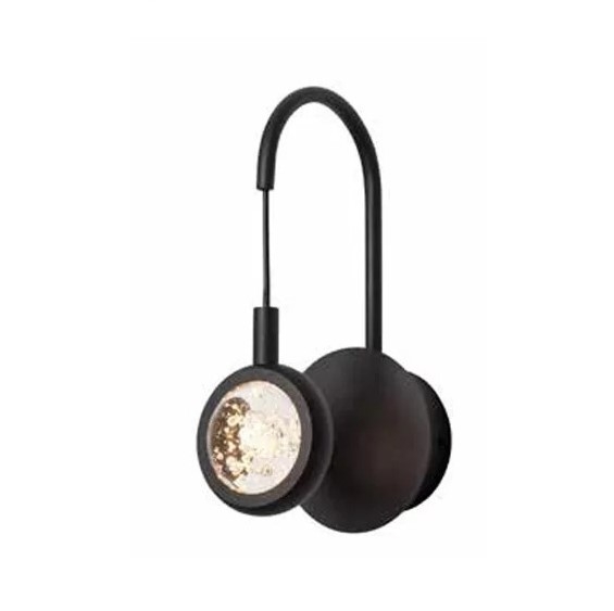 Arandela Starlux Koule Preto Fosco 5 watts 2700K Bivolt 100x240mm KZ012WBK