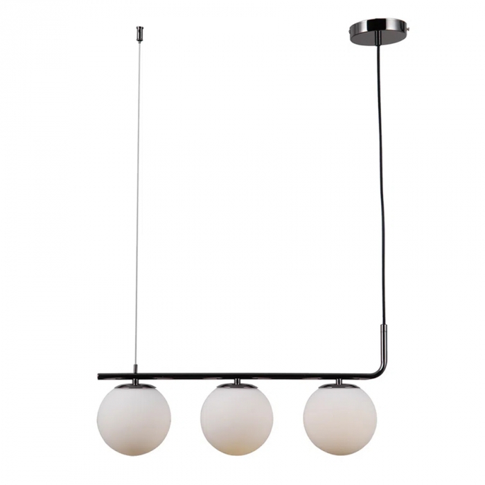 Pendente Bella Petit Poa Cromo Negro e Branco 3L E27 600x150x270mm SQ001B