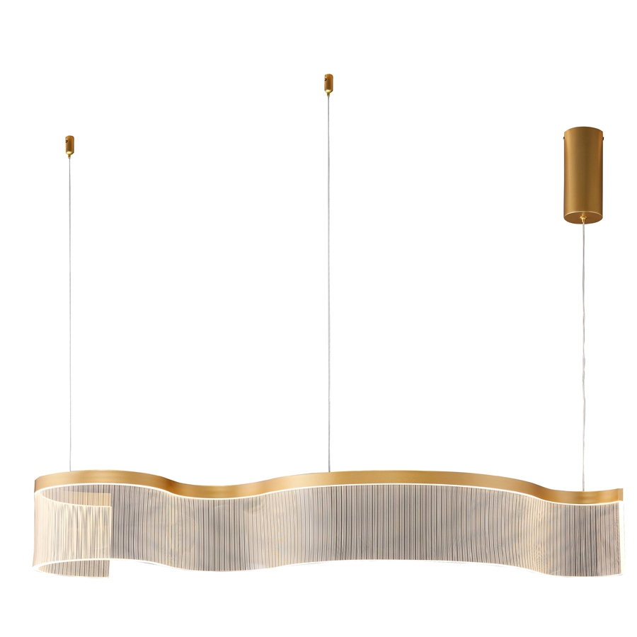 Pendente Casual Light Studioluce Atenas 28 watts 3000K Bivolt Dourado 150x1000x295mm PD1764