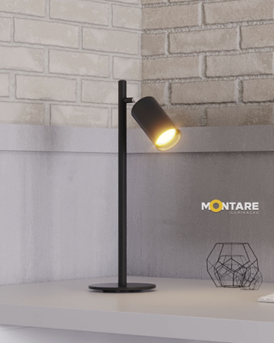 Luminária De Mesa Montare Focco 1L Dicroica MR16 180x150x450mm 24440